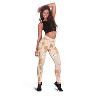 Hawaii Anthurium Tiare Pikake Lei Leggings Alani Lauhala Art Pattern