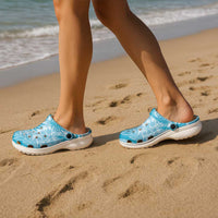 Hawaii Breadfruit Palaka Clogs Shoes Polu Maile Lei - Polynesian Pride