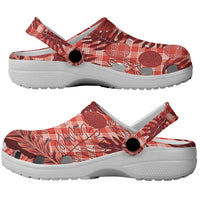 Hawaii Breadfruit Palaka Clogs Shoes Ulaula Maile Lei - Polynesian Pride