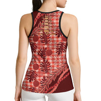 Hawaii Breadfruit Palaka Hollow Tank Top Ulaula Maile Lei - Polynesian Pride