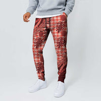 Hawaii Breadfruit Palaka Jogger Pants Ulaula Maile Lei - Polynesian Pride