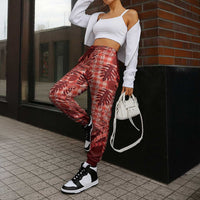 Hawaii Breadfruit Palaka Jogger Pants Ulaula Maile Lei - Polynesian Pride