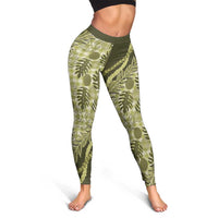 Hawaii Breadfruit Palaka Leggings Omaomao Maile Lei - Polynesian Pride