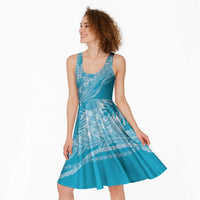 Hawaii Breadfruit Palaka Midi Dress Polu Maile Lei - Polynesian Pride