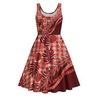 Hawaii Breadfruit Palaka Midi Dress Ulaula Maile Lei - Polynesian Pride