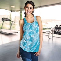 Hawaii Breadfruit Palaka Women Racerback Tank Polu Maile Lei - Polynesian Pride