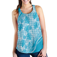 Hawaii Breadfruit Palaka Women Racerback Tank Polu Maile Lei - Polynesian Pride
