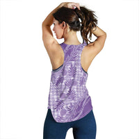 Hawaii Breadfruit Palaka Women Racerback Tank Poni Maile Lei - Polynesian Pride