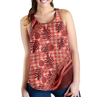 Hawaii Breadfruit Palaka Women Racerback Tank Ulaula Maile Lei - Polynesian Pride