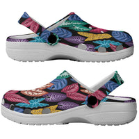 Hawaii Colorful Tropical Leaves Clogs Shoes