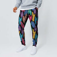 Hawaii Colorful Tropical Leaves Jogger Pants