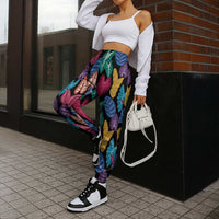 Hawaii Colorful Tropical Leaves Jogger Pants