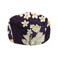 Hawaii Hibiscus Plumeria Purple Jeff Hat Polynesian Pattern LT01 - Polynesian Pride