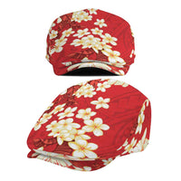 Hawaii Hibiscus Plumeria Red Jeff Hat Polynesian Pattern LT01 - Polynesian Pride