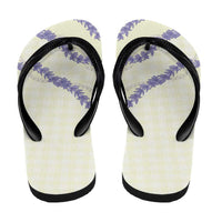 Hawaii Honohono Palaka Motifs Flip Flops Hawaiian Orchid Lei LT14 - Polynesian Pride