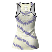 Hawaii Honohono Palaka Motifs Hollow Tank Top Hawaiian Orchid Lei LT14 - Polynesian Pride