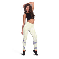 Hawaii Honohono Palaka Motifs Leggings Hawaiian Orchid Lei LT14 - Polynesian Pride