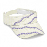 Hawaii Honohono Palaka Motifs Sun Visor Cap Hawaiian Orchid Lei LT14 Universal Fit Cream - Polynesian Pride