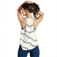 Hawaii Honohono Palaka Motifs Women Racerback Tank Hawaiian Orchid Lei LT14 - Polynesian Pride