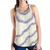 Hawaii Honohono Palaka Motifs Women Racerback Tank Hawaiian Orchid Lei LT14 - Polynesian Pride