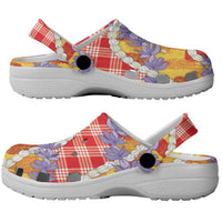 Hawaii Kahili Palaka Motifs Clogs Shoes Hawaiian Honohono Pikake Lei LT14 - Polynesian Pride