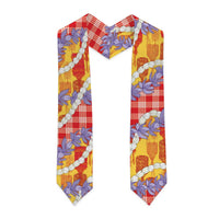 Hawaii Kahili Palaka Motifs Graduation Stole Hawaiian Honohono Pikake Lei LT14 - Polynesian Pride