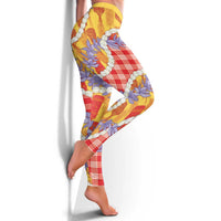 Hawaii Kahili Palaka Motifs Leggings Hawaiian Honohono Pikake Lei LT14 - Polynesian Pride