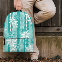 Hawaii Kakau Tribal Backpack With Teal Tiare LT05 - Polynesian Pride