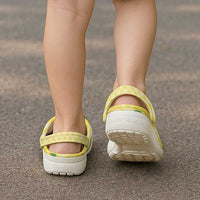 Hawaii Lemon Palaka Clogs Shoes Striped Stylized
