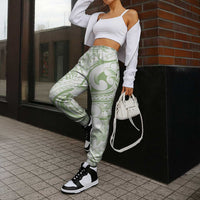 Hawaii Plumeria Lokelani Pikake Lei Jogger Pants Oma'oma'o Polynesian Tattoo