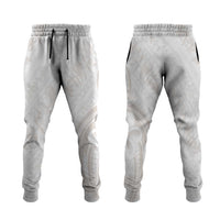 Hawaii Plumeria Lokelani Pikake Lei Jogger Pants Sandy Beige Polynesian Tattoo