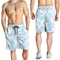 Hawaii Plumeria Lokelani Pikake Lei Shorts for Men Uliuli Polynesian Tattoo LT9 - Polynesian Pride