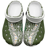 Hawaii Plumeria Tribal Vintage Clogs Shoes Special Green LT03 Green - Polynesian Pride