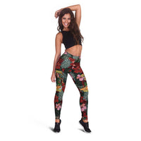 Hawaii Tiki Surfing Leggings Mele Kalikimaka i Iulai! LT9 - Polynesian Pride