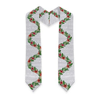 Hawaii Tropical Flowers and Leaves Graduation Stole Tapa Pattern White Mode LT03 - Polynesian Pride