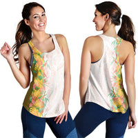 Hawaii Tropical Plant Lenalena Women Racerback Tank Vibrant Polynesian Pattern