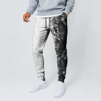Hawaii Tropical Plant Monochrome Jogger Pants Vibrant Polynesian Pattern