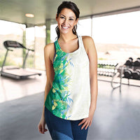 Hawaii Tropical Plant Omaomao Women Racerback Tank Vibrant Polynesian Pattern