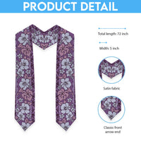 Hawaii Vintage Violet Hibiscus Tapa Pattern Graduation Stole