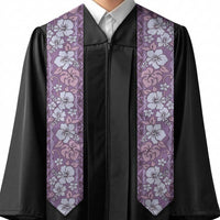 Hawaii Vintage Violet Hibiscus Tapa Pattern Graduation Stole