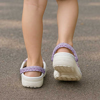 Hawaiian and Japanese Culture Together Clogs Shoes Tropical Honu with Japanese Elements Purple Color