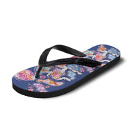 Hawaiian and Japanese Culture Together Flip Flops Hawaiian Archipelago Shape Sea Animals