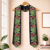 Hawaiian Hibiscus Plumeria Graduation Stole Tropical Leaves