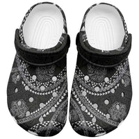 Hawaiian Kakau Art and Hisbiscus Tattoo Clogs Shoes Tribal Pattern-Silver Style - Polynesian Pride