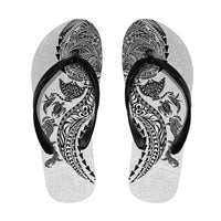 Hawaiian Kakau Tribal Sea Animals Tattoos Flip Flops White Color