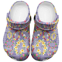 Hawaiian Leis Clogs Shoes Kakau Tattoos and Palaka Pastel Purple Color