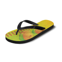 Hawaiian Mango Flip Flops Polynesian Art Pattern and Kakau Tattoo