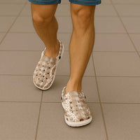 Hawaiian Ohia Lehua Lei Clogs Shoes Plaid Palaka Kalaihaahaa Pattern - Polynesian Pride