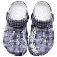 Hawaiian Ohia Lehua Lei Clogs Shoes Plaid Palaka Uliuli hohonu Pattern - Polynesian Pride