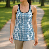 Hawaiian Ohia Lehua Lei Hollow Tank Top Plaid Palaka Uliuli Omaomao Pattern - Polynesian Pride